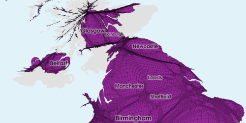 Gridded Population Cartogram United Kingdom