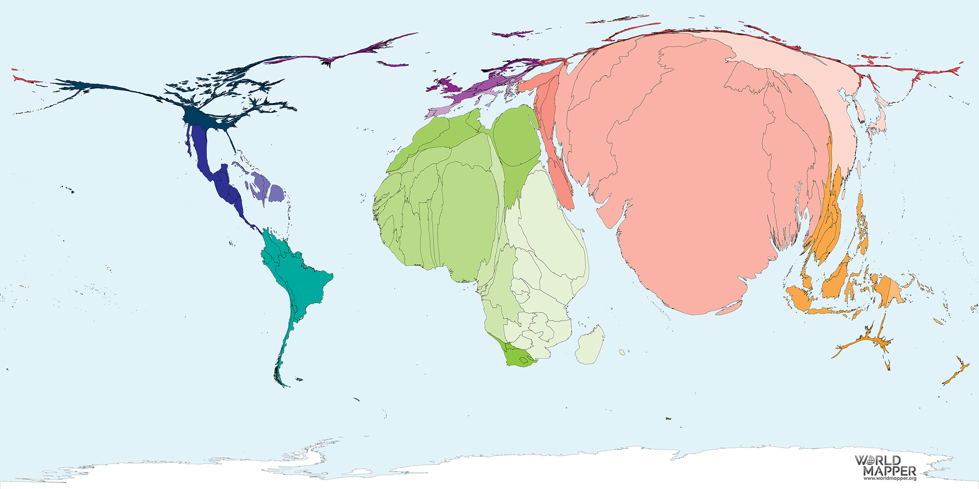 Illiterate Adults Worldmapper