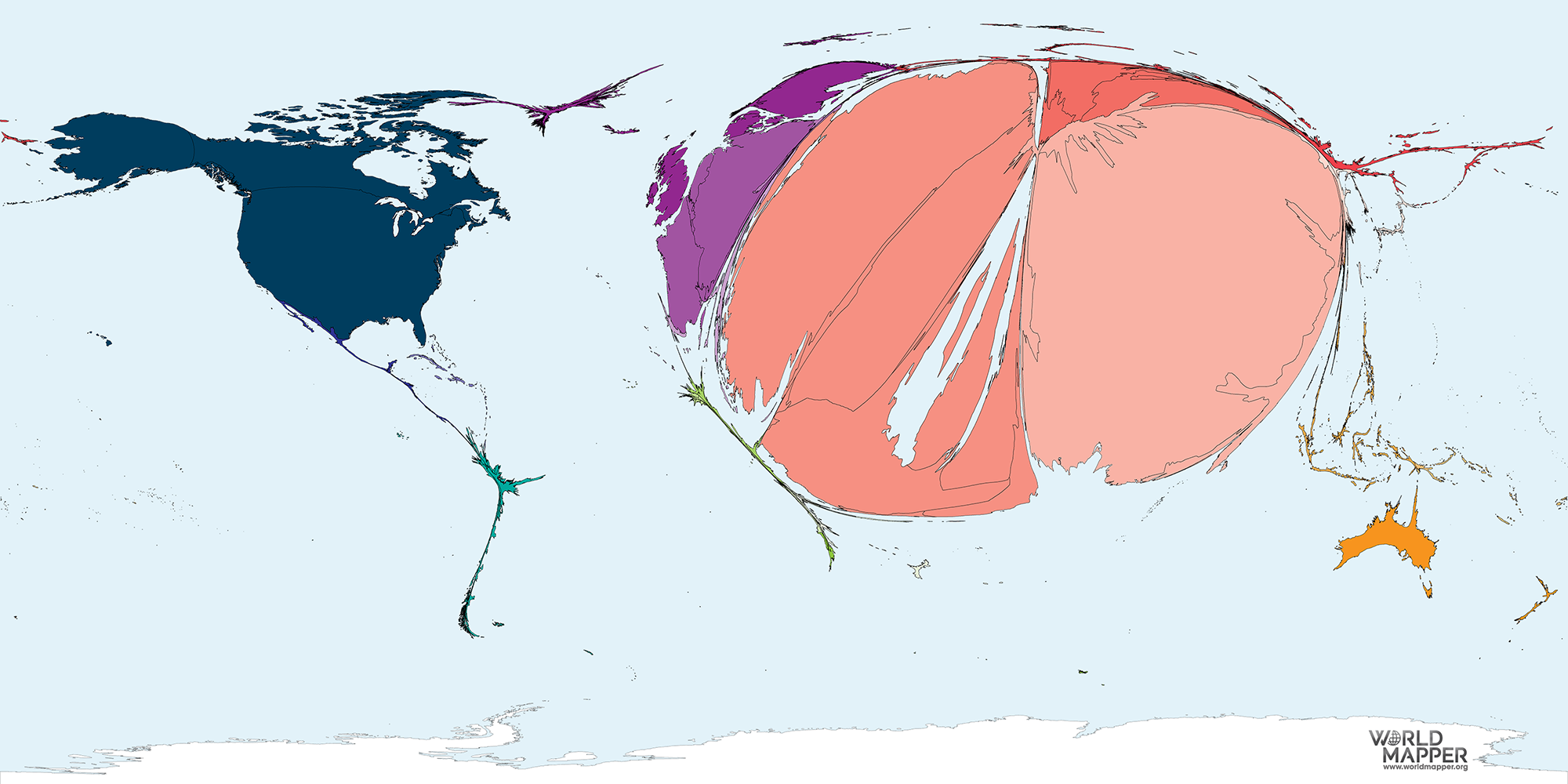 Spread Of The Farsi Language Worldmapper