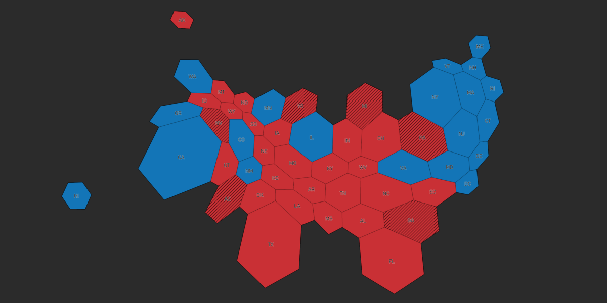 Cartographic Views of the 2024 US Presidential Election - Worldmapper